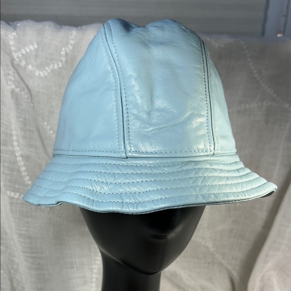 Memar made in Italy leather fedora hat